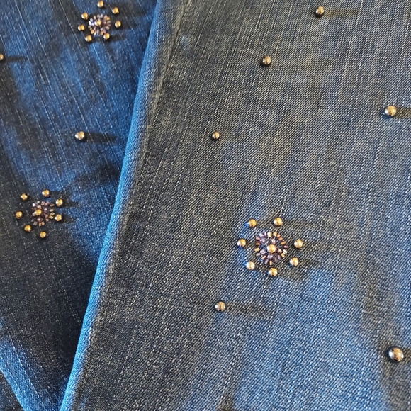 Chicos Tapered Jean with Studded Beaded & Snowflake Detail. - Picture 13 of 13